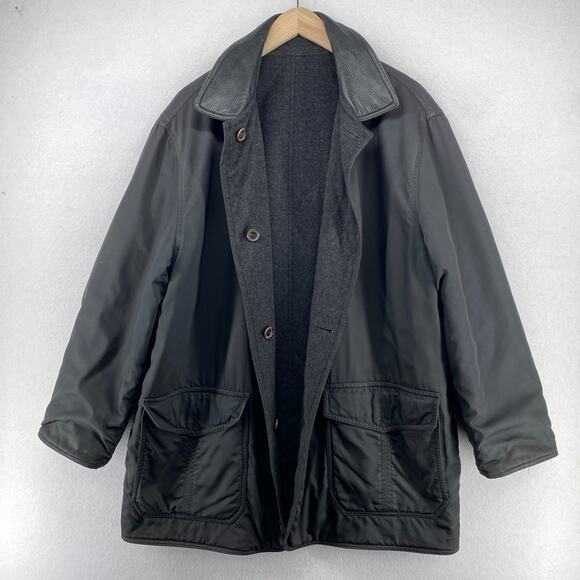 SULKA Jacket Womens 42 Quilted Wool Alpaca Nylon Reversible Barn Car Coat Gray - Picture 2 of 16